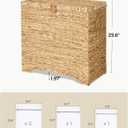 130L Wicker Laundry Hamper, 3-Section Laundry Basket with Lid