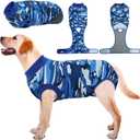 Kuoser Recovery Suit for Dogs Cats After Surgery, Professional Pet Recovery Shirt Dog Abdominal Wounds Bandages, Substitute E-Collar & Cone,Prevent Licking Dog Onesies Pet Surgery Recovery Suit (Large (Back:16.1-20.1'', Weight:23-48 LB))