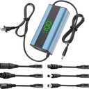 54.6V 2A Electric Scooter Charger with 6-in-1 Universal Plug, Suitable for 48V Electric Scooter and Electric Bicycle Lithium Battery, Intelligent Display Screen, Fast Charging, Overcharge Protection