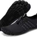 Racqua Water Shoes Quick Dry Barefoot Beach Aqua Sport Swim Surf Pool Hiking Diving Walking for Men Women (7.5 Women/6.5 Men, Wz112-black)