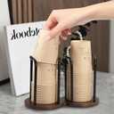 Wood Bathroom Cup Holder 3oz-12oz, Stylish Walnut Disposable Cup Dispenser, Plastic Mouthwash Cup Holder Coffee Cup Dispenser Coffee Cup Dispenser (Under 3.35in Diameter)