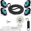 DC97-16782A Dryer Parts Repair Kit for Samsung Dryer Roller Replacement,with DC93-00634A Idler Pulley, 6602-001655 Dryer Belt, DC61-01215B Spring