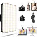 Selfie Light - BANSINE USB-Rechargeable LED Phone Light - Portable Photo Light with 97+ CRI, Up to 6500K Color Temperature for Selfie, Zoom Conference, Video, Makeup and Live Stream (Black)