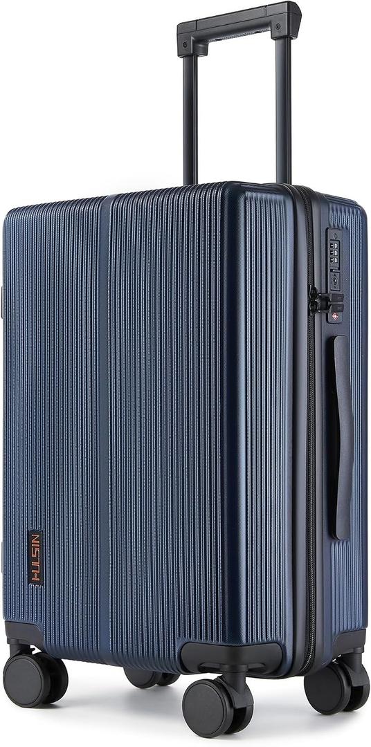 Hulsin Carry On Luggage with TSA Lock, Carry on Suitcase 22x14x9 Airline Approved, Carry-on luggage with 360 Spinner Wheels, Hardside 20 Inch Lightweight Hard Shell Suitcase (Blue, 20 inch)