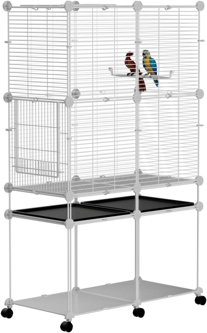 Standing Large Bird Cage, Parakeet Cage with Detachable Stand & Wheels, Wide Flight Birdcage for Parrot Cockatiel Conure Budgie Canary Finch Lovebird (XL - 27.56"  13.78"  47.24") Standing Large Bird Cage, Parakeet Cage with Detachable Stand & Wheels, Wide Flight Birdcage for Parrot Cockatiel Conure Budgie Canary Finch Lovebird (XL - 27.56"  13.78"  47.24")