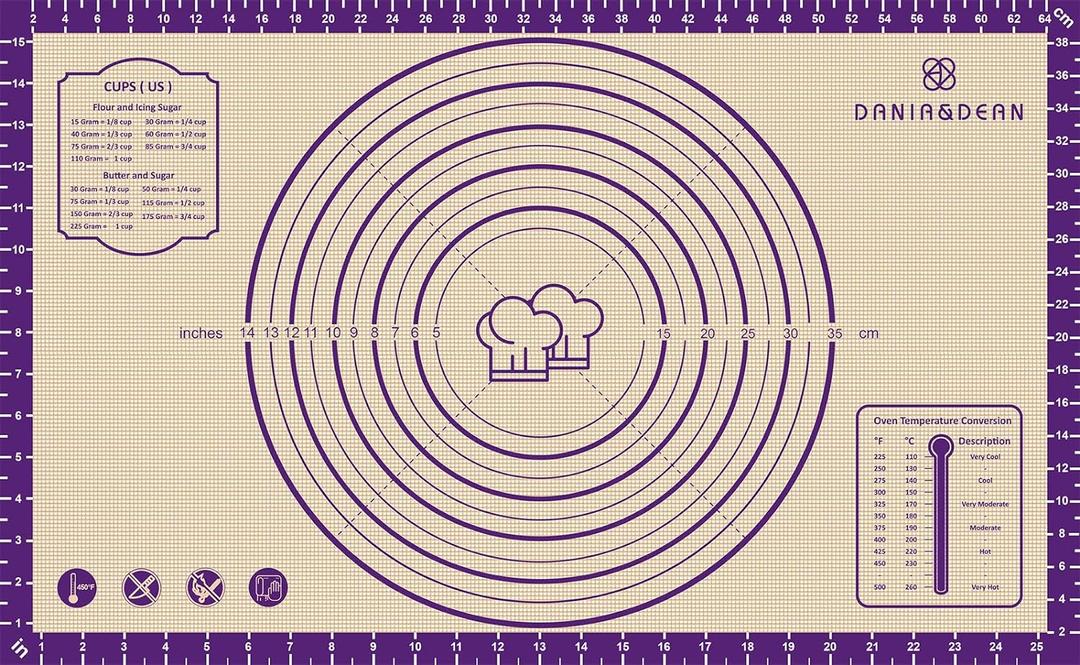 Baking Mat, 26" x 16" Silicone Extra Large Non Stick Baking Sheet Mat with Measurement Non-slip Dough Rolling Mat,Reusable Food Grade Silicone Counter Mat for Making Cookies,Macarons,Bread and Pastry (Purple)