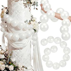 Wedding Arch Backdrop Pearl Bead Arch Decoration for Wedding Bridal Shower Engagement Baby Shower Photo Background Decoration and Decor DIY Craft(White,3.1inch X 40inch,Plastic)