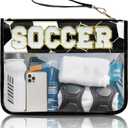 Baseball Gift Bags Baseballs Treat Bags Team Gifts Clear Chenille Letter Zipper Pouch Accessories Stuff Sport Portable (Medium, Soccer)