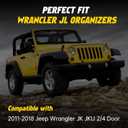 MIKKUPPA JK Storage Pockets - Front and Rear Door Pockets Compatible with 2011-2018 Jeep Wrangler JK JKU 4 Door, Interior Storage Accessories, Black 4 Pcs
