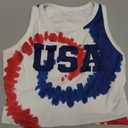 color cosplayer American USA Flag Crop Tank Tops for Women T Shirt Patriotic 4th of July Vest Tops, Medium