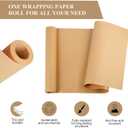 Brown Wrapping Paper Roll 24"x 1200" Craft Packing Paper for Moving Shipping, Gift Wrapping Paper, Bulletin Board Kraft Paper for Table Covering Poster Paper Christmas