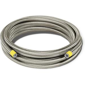 4AN Oil Cooler Hose, 1/4 inch Dia Nylon Braided High Pressure Fuel Line, Sliver (3M/10FT)