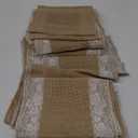 Tatuo 12 Pcs Lace Burlap Table Runner 12'' x 72'' Rustic Jute Hessian Farmhouse Country Vintage Romantic Fabric Cloth for Wedding Birthday Thanksgiving Party(Elegant)