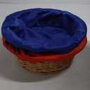 2 Pcs 12 Inches Round Offering Baskets for Church Wicker with Removable Liner Rattan Collection Receiving Storage Woven Bread Basket for Church Communion Supplies