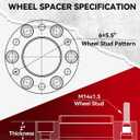 2 x Richeer 2 inch 6x5.5 Hub Centric Wheel Spacers for 2024+ Tacoma Tundra Sequoia GX J250 LX600, 4PCS Forged 6x139.7mm Wheel Spacers with 14x1.5 Studs & 95.2mm Center Bore