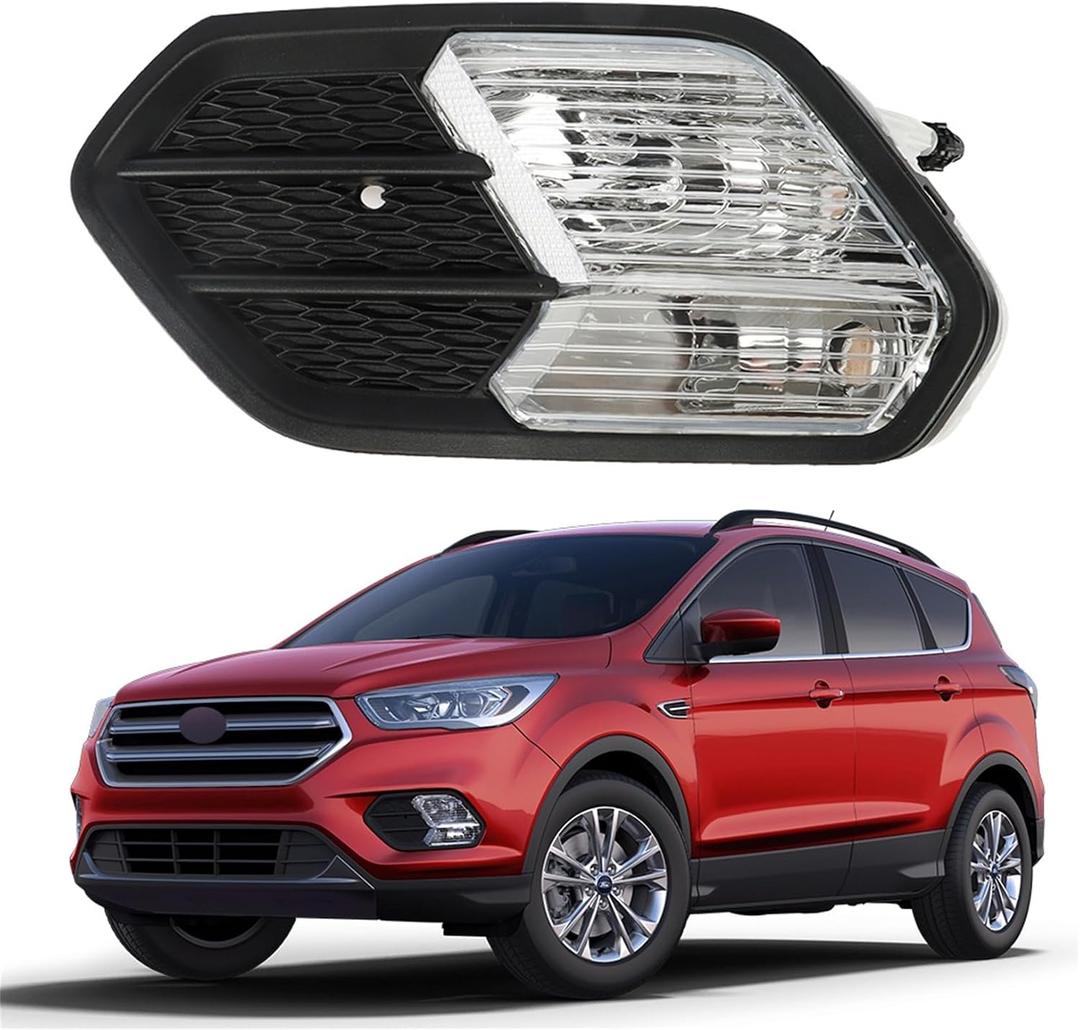 LABLT Front Bumper Fog Lights Replacement for 2017 2018 Escape Kuga Lamp+Cover RH Right Side