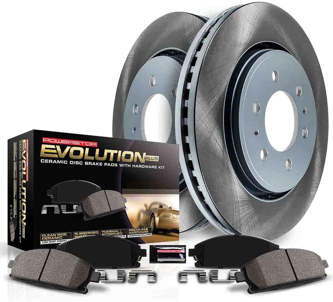 Power Stop SC1890 Rear Brake Kit With Semi-Coated Brake Rotors and Ceramic Brake Pads & Hardware For Ford Excursion F-250 F-350