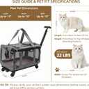 Rolling Cat Carrier with Detachable Wheels, Soft Sided, Gray