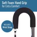 DMI Deluxe Adjustable Cane with Comfort Grip Handle and Strap, Black