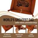 Fathers Day Presents from Son Daughter Kids, Funny Personalized Anniversary Birthday Gift for Dad Men Him Step Dad Papa, Unique Cool PU Leather Valet Tray and Keychain for Dad Grandpa Husband