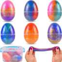 6 Pack Slime Eggs Toys Easter Eggs Toys for Kids Boys Girls Easter Basket Stuffers Essentials Egg Fillers Party Favors Gifts