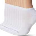 No Nonsense Women's Soft & Breathable Cushioned No Show Liner with Ventilation (9-12, White-9 Pair Pack)