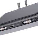 USB Docking Hub for Tesla Model 3/Y Waterproof - Fast Charger for Model Y/3 Accessories 2024 2023 2022 2021 4Ports Retractable Docking Station, 2 Type-C Fast Charging Cables (Not Fit Model 3 2024)