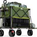 TIMBER RIDGE 400L Large Capacity Folding Double Decker Wagon with Brakes, 54" Extra Long Extender Wagon Cart, 450lbs Heavy Duty Collapsible Cart, All-Terrain Big Wheels for Camping, Sports, Shopping
