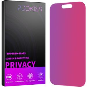 Compatible for iPhone 16 Pro Max Privacy Screen Protector Tempered Glass 6.9 Inch, Pink Gradient Anti Spy Anti Blue Light HD Easy Installation