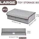 4 Pcs Under Couch Storage, Under Couch Storage Container with Lid, Foldable Under Sofa Storage with Divider, Space Saving Under Couch Storage Box for Accessary