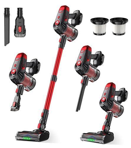 Cordless Vacuum Cleaner, 500W 45Kpa 60Mins Stick Vacuum Cleaner for Home, SelfStanding Vacuum with 1.5L Dust Cup and HEPA Filter, AntiTangle Brush for Hardwood Floors, Carpets, and Pet Hair