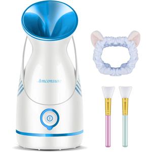 Amconsure Facial Steamer - Nano Ionic Face Steamer Warm Mist Steamer for Home Sauna SPA, Humidifier for Deep Cleaning Unclogs Pores Sinuses(Blue)