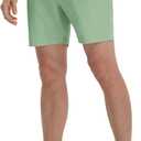 M MAELREG Mens Golf Shorts 7"/9" Lightweight Quick Dry Water-Resistant Stretch Waistband Flat Front Casual Mens Dress Shorts (30W x 7L, Beryl Green)