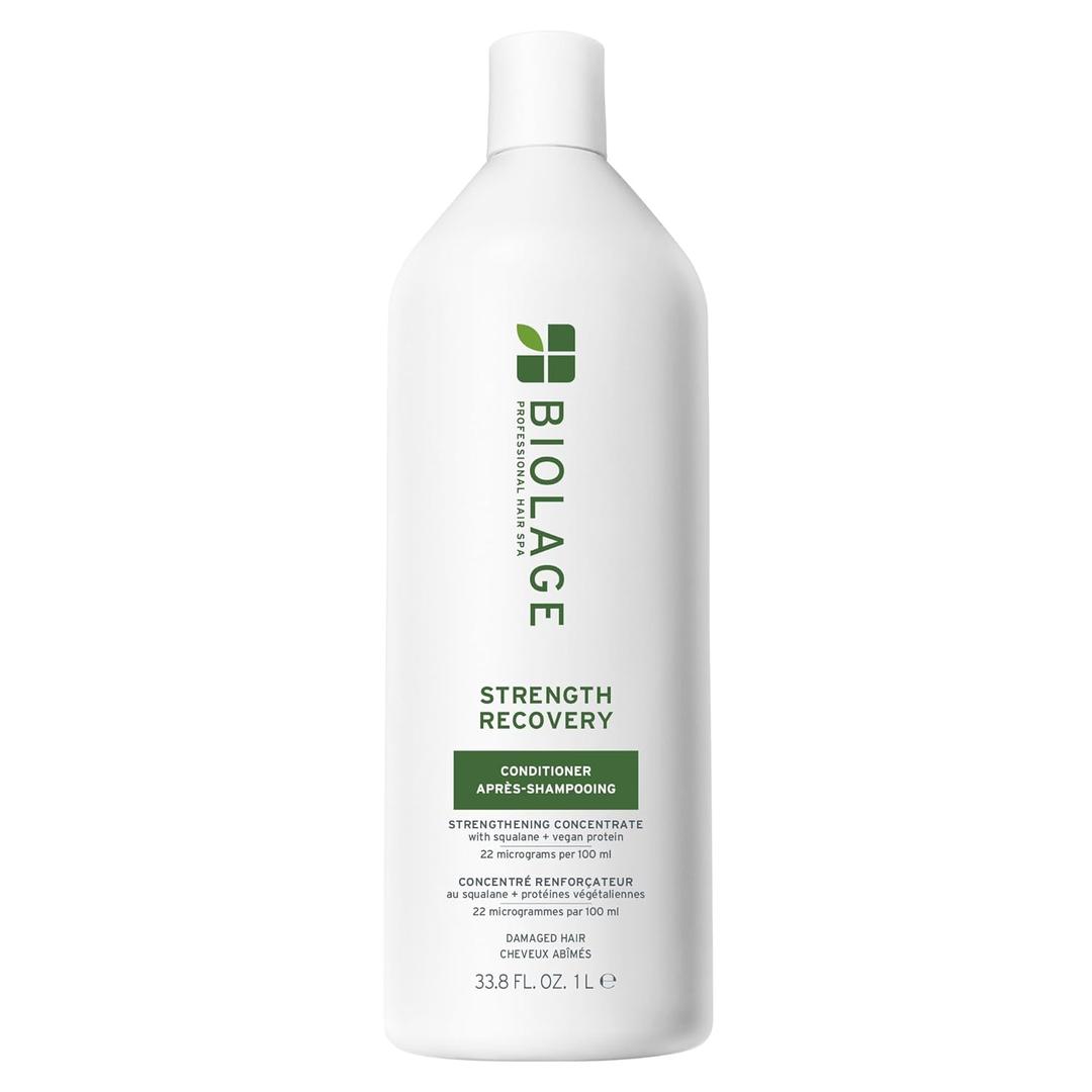 Biolage Strength Recovery Conditioner - Moisturizes & Strengthens Damaged Hair, Softness & Shine, Hydrates and Repairs Damaged Hair, With Olive Squalane & Vegan Proteins, Paraben-Free, Vegan (33.8 Fl Oz)