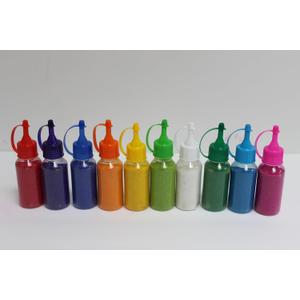 Rangoli Color Powder and Sand Art Colors; Pack of 10 x 100 Grams ; Squeeze Bottles for Easy Use, Non-Toxic Eco-Friendly; Diwali Festival Colors for DIY Craft, Floor Art, Rangoli Designs