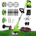 Weed Wacker Cordless 3-in-1 Grass Trimmer with Wheels Electric Weed Eater, 35 to 47 inches