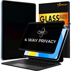 4-Way Magnetic Privacy Screen for Pad 11th Generation (A16) 2025/ 10th Gen 2022, Removable 360 Private Filter for Pad A16, Anti Glare Bubble-Free Easy Install Security Protector, 1 Pack