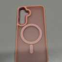 WRJ for Samsung Galaxy S25 Plus Case,Galaxy S24 Plus Case with Screen Protector,[Compatible with Magsafe] Slim Matte Translucent Magnetic Women Men Shockproof Protective Cover-Pink