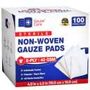 Thick Non Woven Gauze Pads 4x4 Sterile Pack of 100 | 8-ply Non Woven Gauze | Individually Packed Non Woven Gauze Sponges 4x4 | Soft and lint-Free Medical Gauze Pads for Effective Wound Care