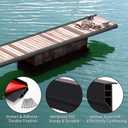 Gaahing Heavy-Duty Boat Dock Side Bumper, Full Face Dock Edging Guard for Piling and Pier Protection, Includes Mounting Screws and Adhesive (Black, 10pcs x 19.7")