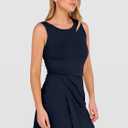 ANRABESS Womens Summer Dresses 2026 Bodycon Sleeveless Romper Skort Twist Waist Night Out Vacation Mini Dress Built in Shorts, XL