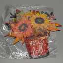 Hello Fall Wooden Farmhouse Home Sign with Sunflower for Porch, Thanksgiving, Autumn Front Door Outdoor Home Decor