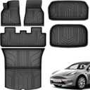 YITAMOTOR Floor Mats Compatible with Tesla Model Y 2021-2024 2025 5 Seater (Not Fit Model Y Juniper) Full Set, All-Weather Cargo Liners Rear Cargo Automotive Accessories