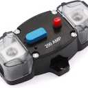 12-24 Volt DC 200A Circuit Breaker Manual Reset, 0-8 Gauge Trolling Motor Auto Car Stereo Audio Inline Fuse Block Holders Inverter for Automotive Rv Marine Boat(200Amp)