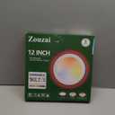 zouzai 12 inch LED Ceiling Light Flush Mount, 5CCT Adjustable 2700K-6000K, Amber/Pink/Ice Blue Night Light, 22W+8W Dimmable Fixture for Bedroom, Living Room (Black, DIP Switch, 1 Pack)