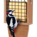 Gtongoko Recycled Plastic Suet Bird Feeder for Outside Hanging, Woodpecker Suet Feeder with Tail Prop, Hanging Suet Holder Birdfeeders, 1 Pack, Green