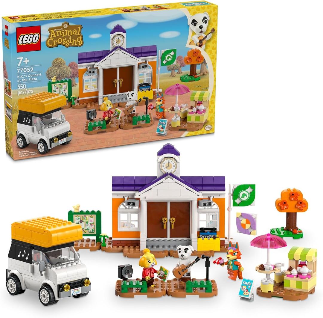 LEGO Animal Crossing K.K.s Concert in The Plaza Building Toys Set - Animal Crossing Toy Figures & Playsets for Kids, Girls & Boys, Ages 7+ - Pretend Play Gift for Christmas - 77052