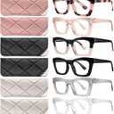 CCVOO 6 Pack Oprah Reading Glasses for Women, Eyeglasses, Blue Light Readers for Women, Computer Eye Glasses, Cheaters (A1 Mix)