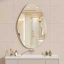 Hasipu Irregular Wall Mirror - 36"x24" Asymmetrical Frameless Mirror, Modern Decorative Mirrors for Living Room, Entryway, Hallway, Bathroom, Bedroom,Wall Mounted Home Decor