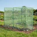 BPS Crop Cages for Garden Plant, 8x4x6 Ft Plant Netting Protection Tent with Zippered Door for Plants, Raised Garden Bed Cover with Frame for Vegetables, Fruits and Flowers